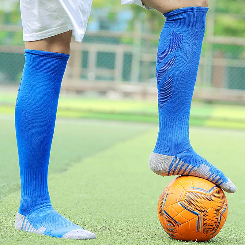 Calcetines de fútbol a rayas blancas y negras para hombres, adolescentes, niños, niños, sobre la pantorrilla, béisbol, Rugby, calcetines atléticos, mujeres y niñas