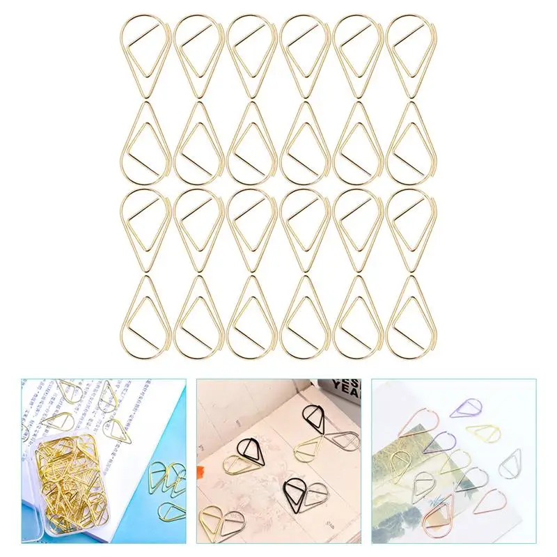 100 pezzi graffette per ufficio graffette graffette per carta a forma di goccia graffette per documenti clip per carta per invito a nozze clip per carta