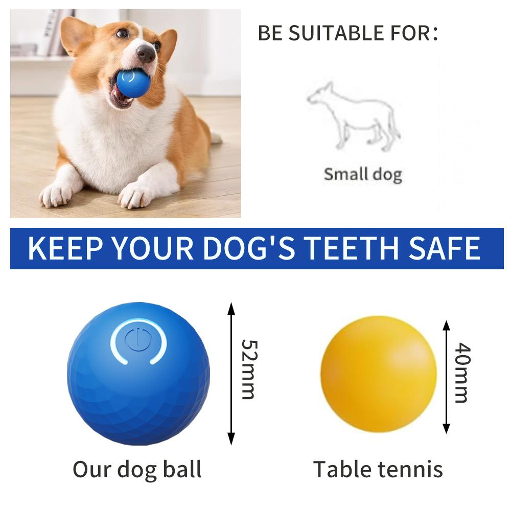 Smart Dog Toy Ball Automatic Moving Bouncing Rolling Ball for Small Medium Dog Cat Toy USB Rechargeable Dog Ball Rubber New
