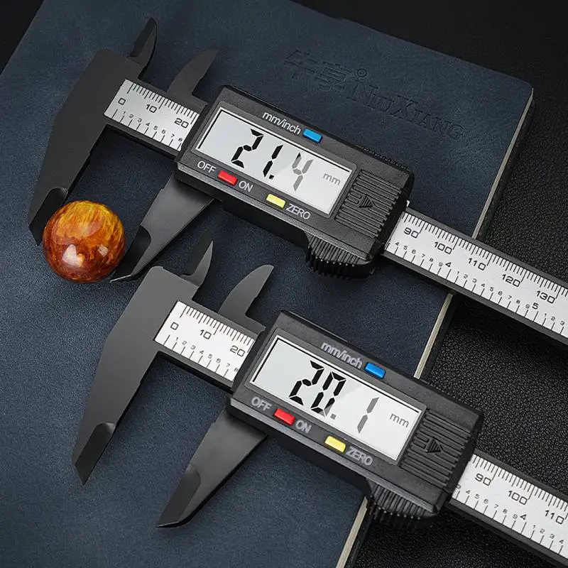 AIRAJ-calibrador Digital de plástico Vernier de 150MM, conversión de fracción métrica en pulgadas, herramienta de medición con pantalla LCD grande