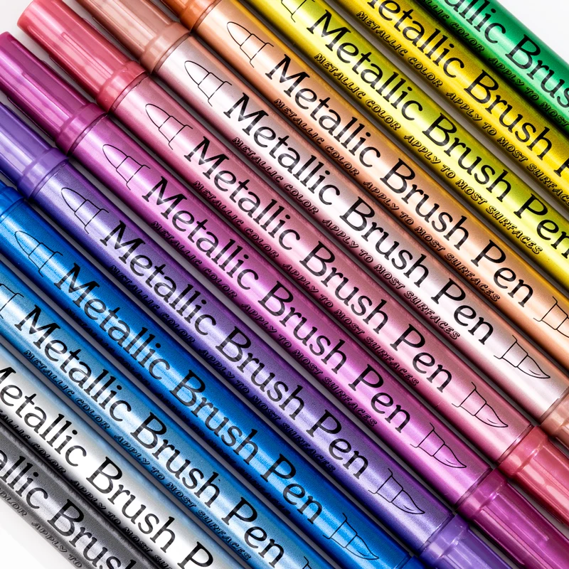 Doppelkopf-Markierungsstift-Sets aus weichem und hartem 12/24-Farben-Metallic – perfekt für Felsmalerei, Tassendekoration, Keramikkunst und DIY-Projekte