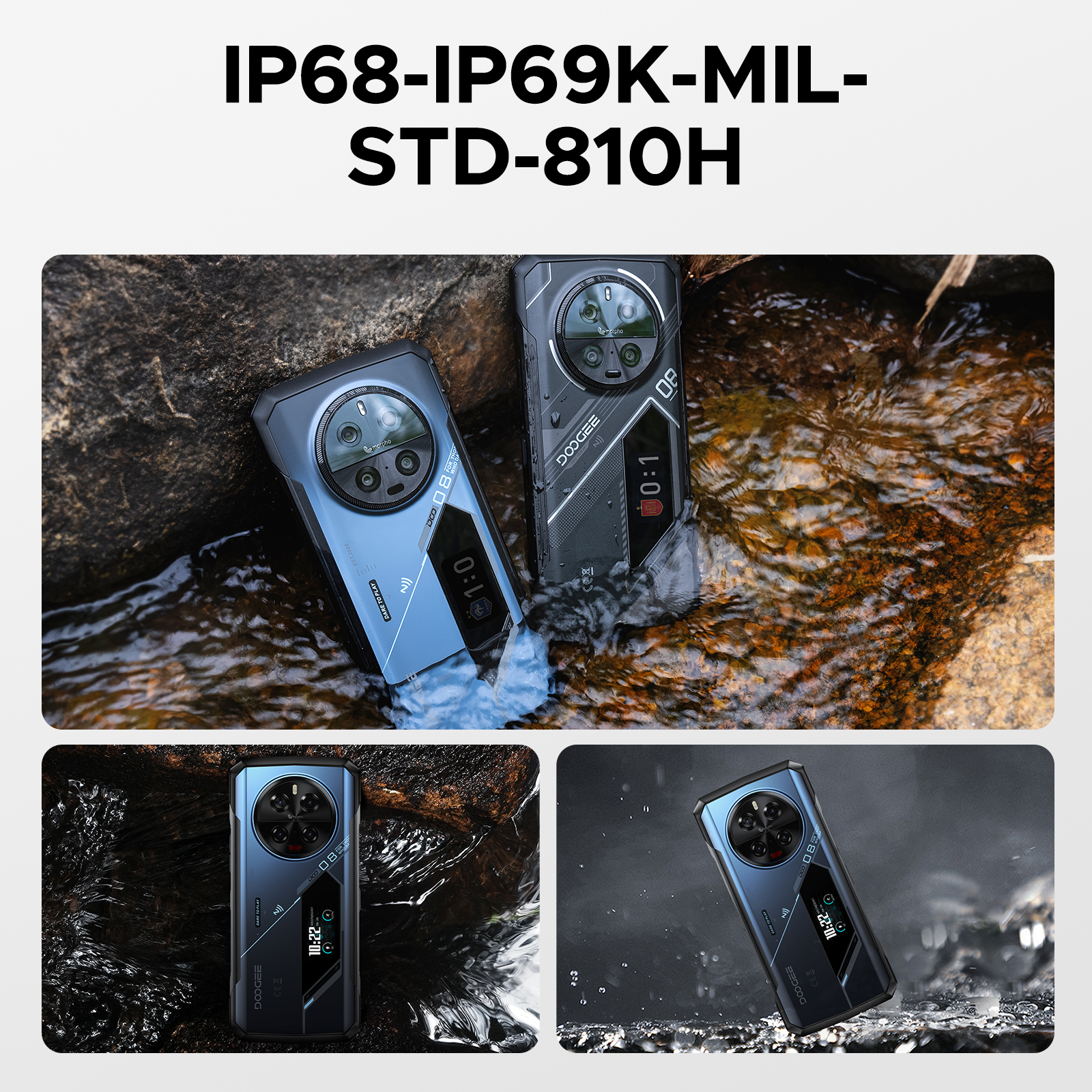 Wereldpremière DOOGEE V40 Pro 5G robuuste telefoon 6,78 "16 GB + 512 GB gamingtelefoons Afmeting 7300 200 MP AI-camera 8680 mAh Android 14