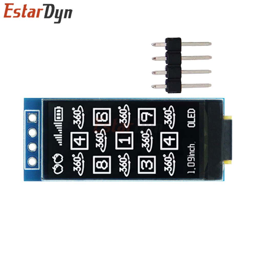 1.09 Inch OLED Display Module 128x64 White SSD1312 I2C, 4 Pin Interface for Arduino Raspberry Pi, Low Power Wide View