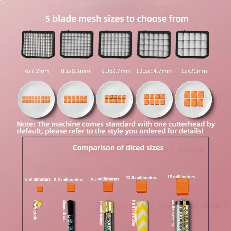 LX EVEC Commercial Electric Vegetable Cube Cutting Machine Fruit Slicer Cutting Strip Dice Food Processor With 5 Blades