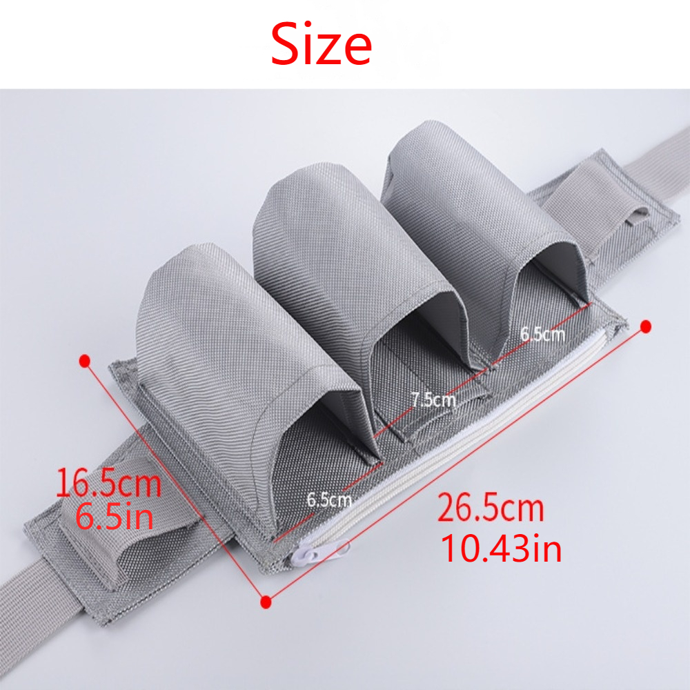 3 Pockets Waist Tool Bag Hands Free Oxford Cloth Cleaning Storage Pouch Adjustable Belt Waterproof Waist Carrying Bag Workshop