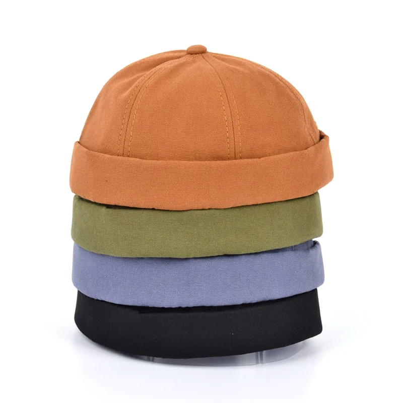 Bocca Vintage Docker Cap sombrero sin ala Skullcap Retro algodón ajustable Color sólido verano otoño primavera moda Hip Hop