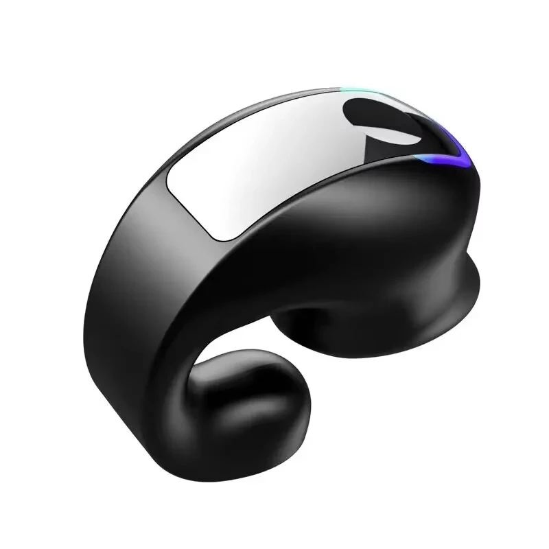 Tws Bluetooth 호환 5.3 무선 헤드폰 골전도 헤드셋 클립 싱글 이어 이어폰 공기 전도 스포츠 이어 버드