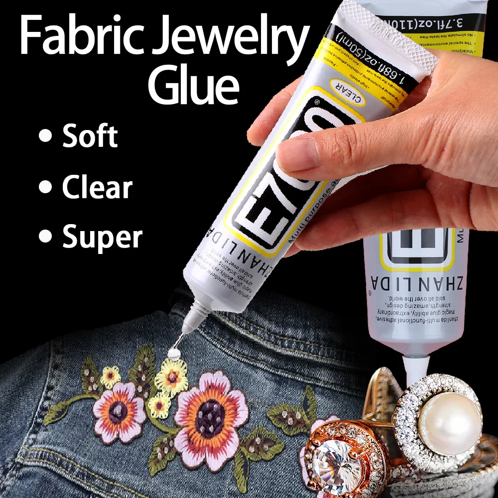 50/110ML E7000 กาวใสผ้าสิ่งทอเสื้อผ้าโลโก้ Patch เครื่องประดับ DIY CRAFT หนังคริสตัล Rhinestone โทรศัพท์กาวอีพ็อกซี่