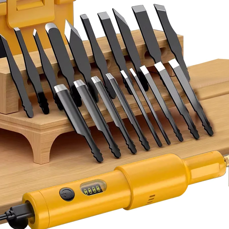 40W USB Cordless Electric Carving Knife Tool Woodworking Root Sculpture Carpenter Chisel Wood Lithium Electric Chisel Set