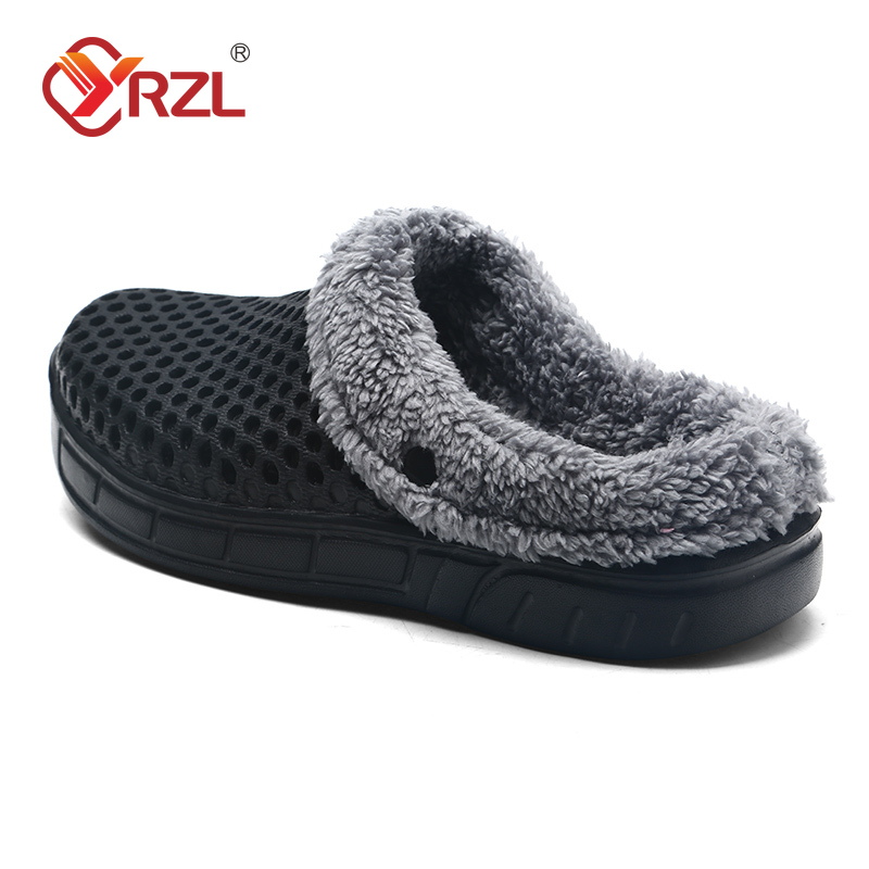YRZL Winter-Hausschuhe für Herren und Damen, warme Schuhe für den Innenbereich, rutschfeste Baumwoll-Hausschuhe, lässige Clogs, Slip-on-Hausschuhe für Herren