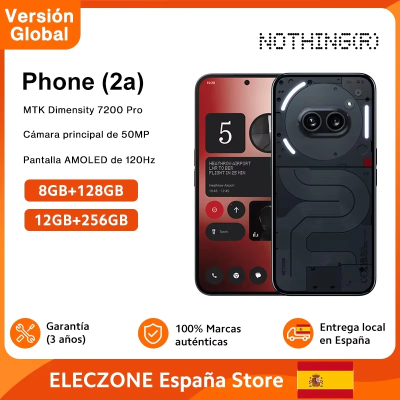 Globale Version Nothing Phone (2a) MTK Dimensity 7200 Pro 50 MP Hauptkamera 6,7 Zoll 120 Hz AMOLED-Display 45 W Ladung 5000 mAh Akku