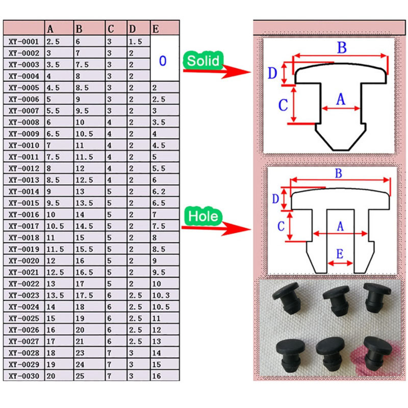 Black Conical Snap-on Silicone Rubber T Type Plug Blanking End Caps Tube Inserts Bung Proof High Temperature