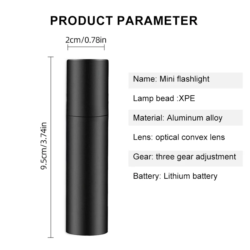 ไฟฉายขนาดเล็ก USB ชาร์จอลูมิเนียมอัลลอยด์ไฟฉาย Super Bright LED ลูกปัดปรับโฟกัสไฟฉายพกพาระยะไกล