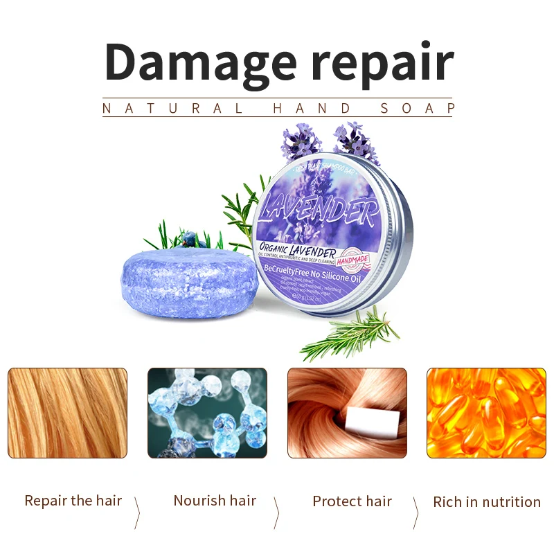 Champú de lavanda refrescante, control de aceite y suave para el cabello, resolución del problema del cuero cabelludo graso sin aceite de silicona res