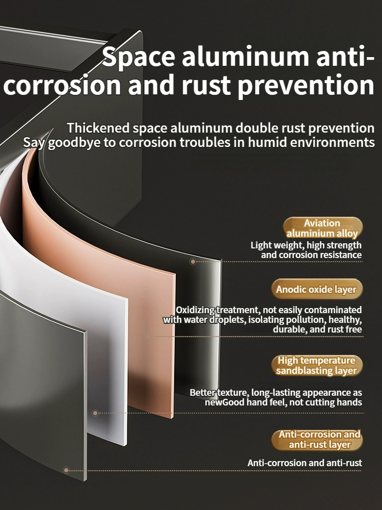 Aluminium-Küchenregal, Küchenregal, Toilettenaufbewahrung, ohne Bohren, Hängeregal, Badezimmer-Organizer, zum Aufhängen an der Wand, Küche