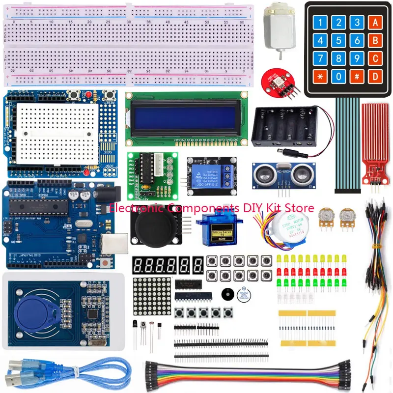 RFID Upgrade Kit 4X4 Kit Development Board with Membrane Button Kit For R3 Kit Breadboard/stepper motor/servo/1602 LCD/SG90
