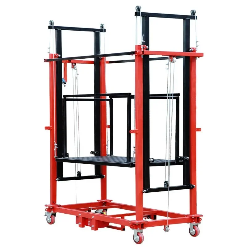 500kg Multi-function electric lifting scaffold Mobile Folding Remote control Platform Decoration Construction site Home use