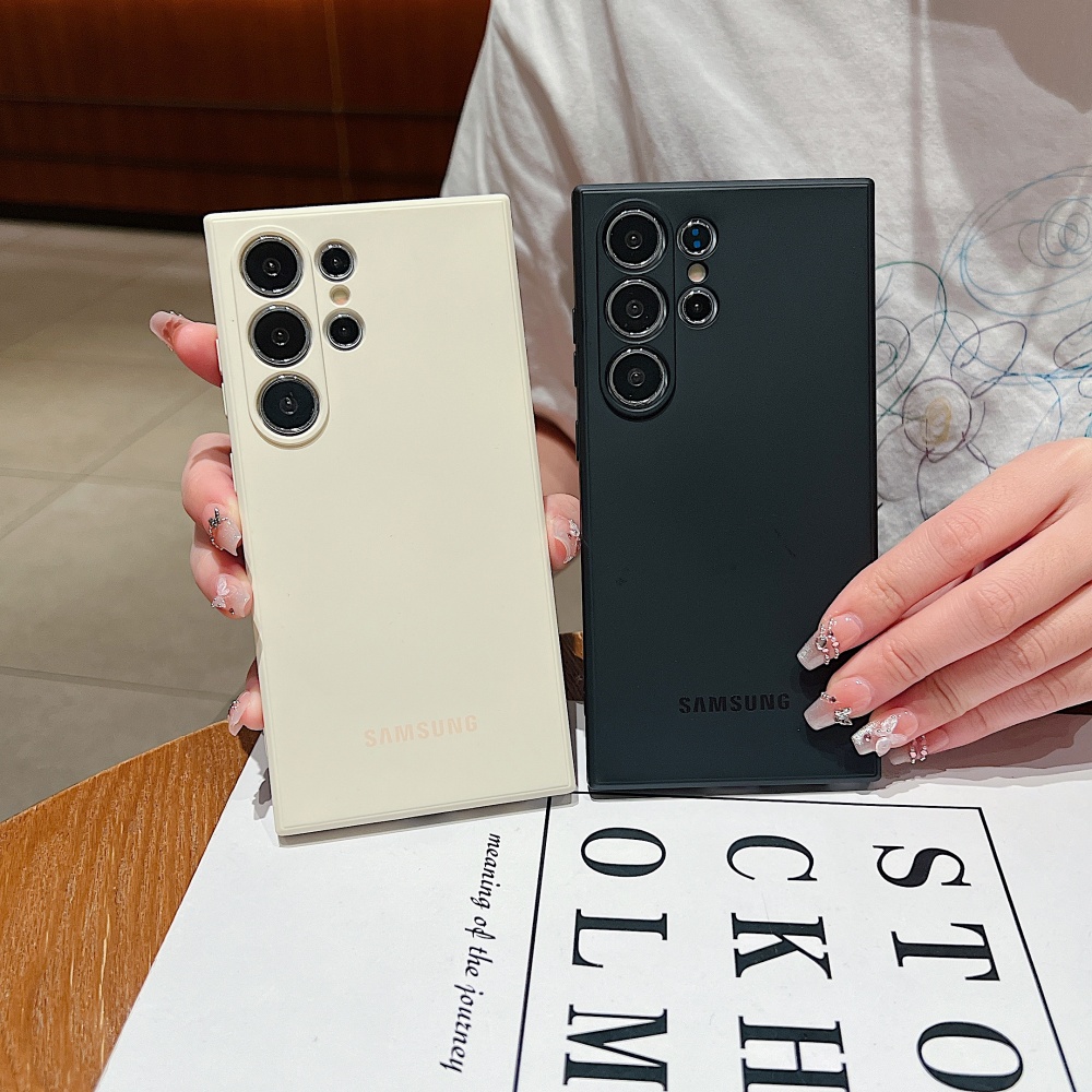 Official Liquid Silicone Shockproof Soft Case Samsung Galaxy S25 S24 S23 S22 S21 Ultra Plus S23 FE Solid Color Protection Cover