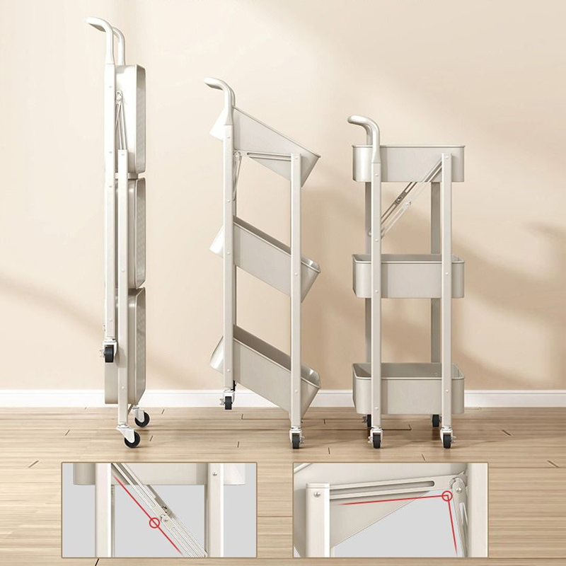 Foldable storage rack Small cart storage rack Multi story floor storage rack Kitchen snack rack Toilet mobile storage rack