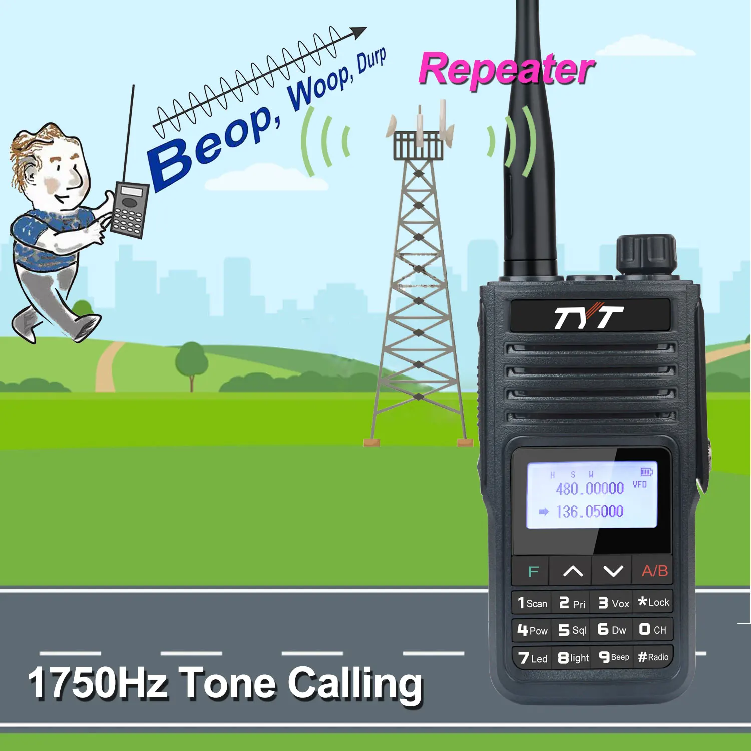 TYT Walkie Talkie TH-UV99 IP68 Waterproof 10W VHF UHF 136-174MHz 400-480MHz Vox Scrambler Frequency Copy 2800mAh Type-C Battery