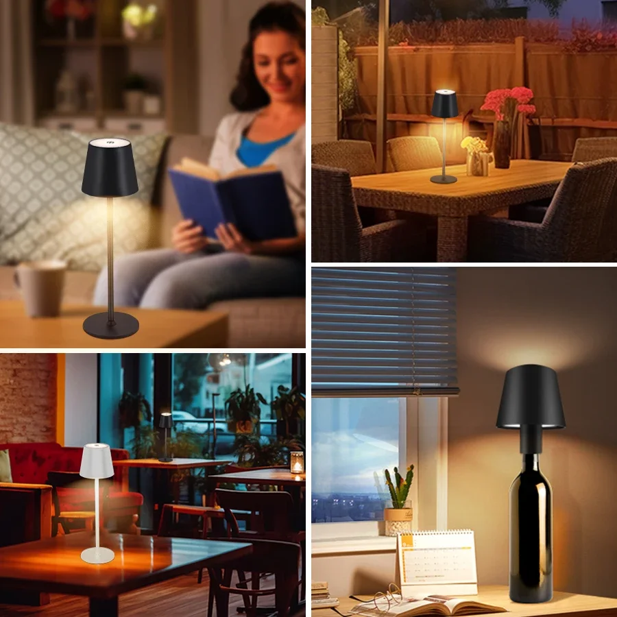 Lámpara de mesa Led recargable, iluminación decorativa con Interruptor táctil inalámbrico, 3 niveles de luz regulables, colores para oficina, escritorio, lectura, dormitorio