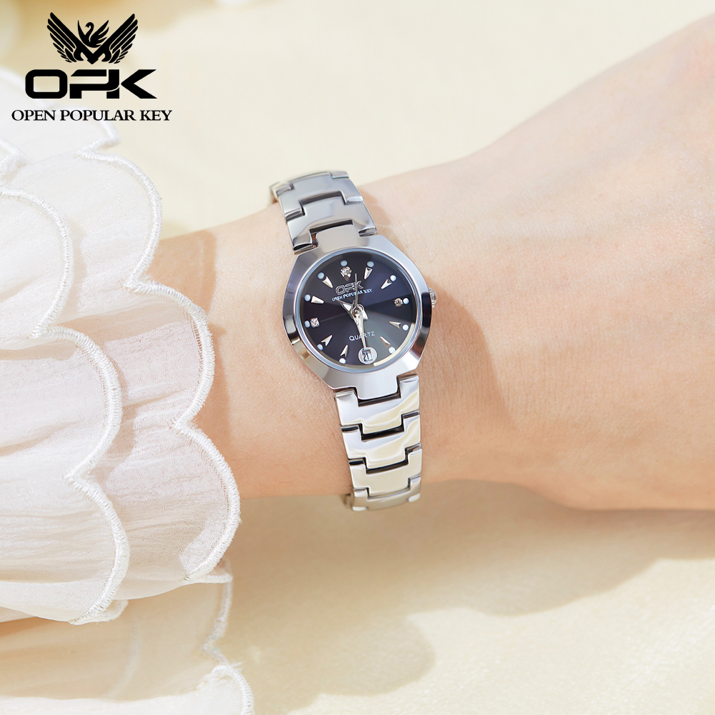 OPK8105 Relógio feminino com bateria de quartzo e calendário requintado e compacto