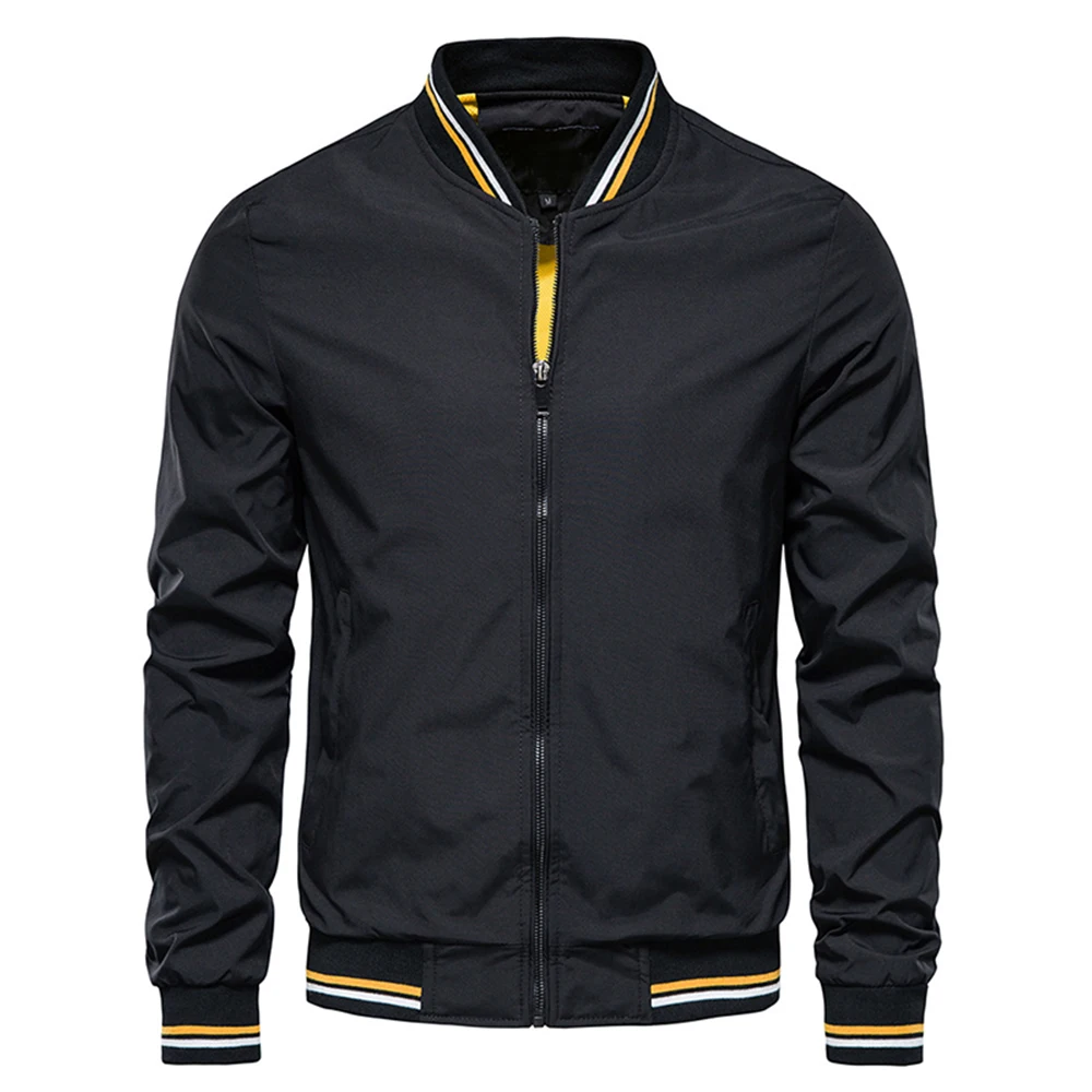 Primavera verão jaqueta bomber masculina preto casual fino ajuste jaquetas de beisebol dos homens nova moda outono jaquetas de alta qualidade para homem