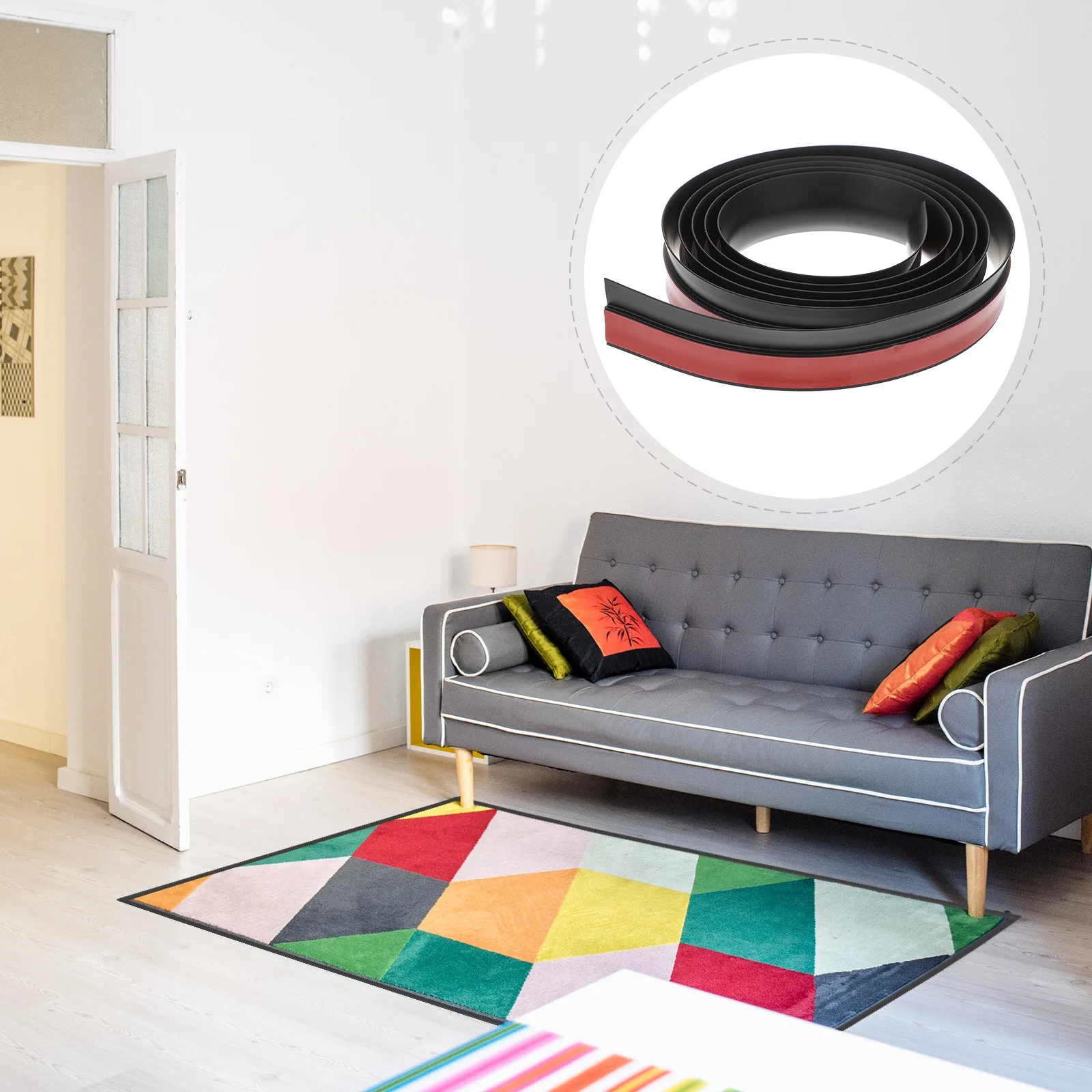 PVC Floor Transition Strip Self Adhesive Flexible Edging Trim for Doorways Carpet Tile Flooring Cover Strips Transition Strip