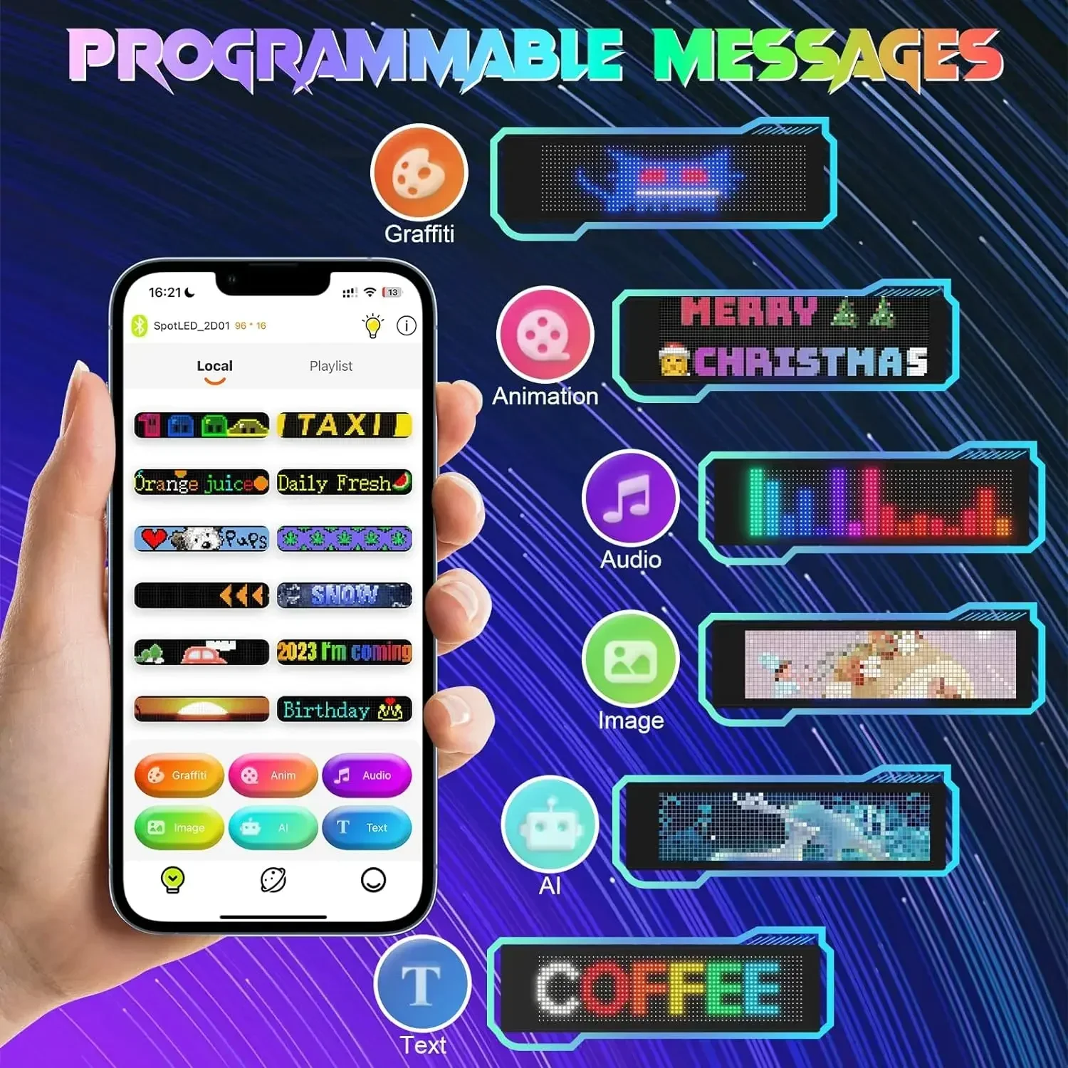 ที่พูดได้หลายภาษา LED ป้ายรถ Soft Matrix แผงสมาร์ท APP DIY จอแสดงผล LED แบบยืดหยุ่นสําหรับรถบรรทุกรถหน้าต่างไฟโฆษณา