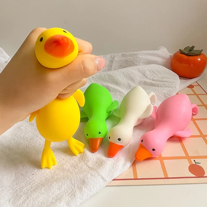 Brinquedo de apertar de pato kawaii, brinquedos elásticos para alívio do estresse para adultos e crianças, presente de festa de animal fofo