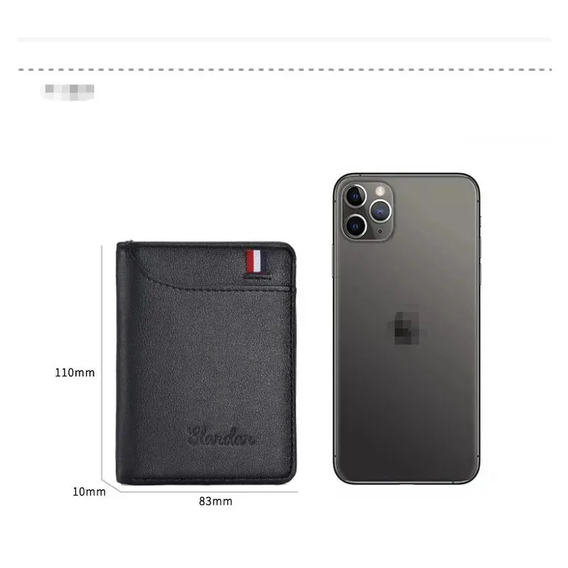 Minimalist Ultra Thin Vertical Men's Personalized Soft Wallet For Students Fashion