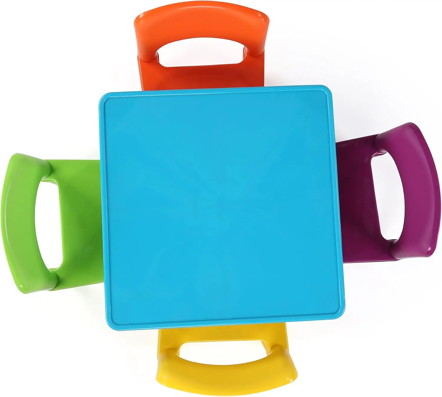 Kids Table and 4 Chair Set, Blue Table with Chairs - Sturdy Toddler Activity Table for Playtime, Arts, Crafts, Reading,
