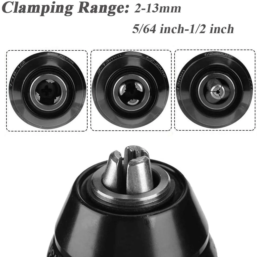 2-13MM Keyless Drill Chuck with SDS Plus Shank Adaptor 1/2-20UNF Impact Drilling Chuck Change Adapter Converter Tool