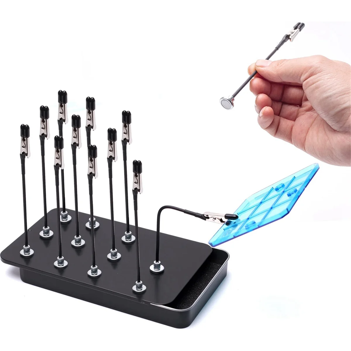 Newest Model Painting Stand Base Holder and 12PCS Magnetic Bendable Alligator Clip Sticks Set Modeling Tools for Airbrush