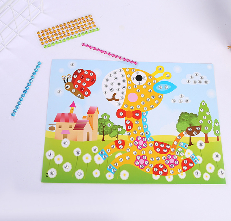 Kinder Cartoon Diamant Malerei handgemachte DIY farbige Graffiti Handwerk Aufkleber Kindergarten Jungen Mädchen Geschenke