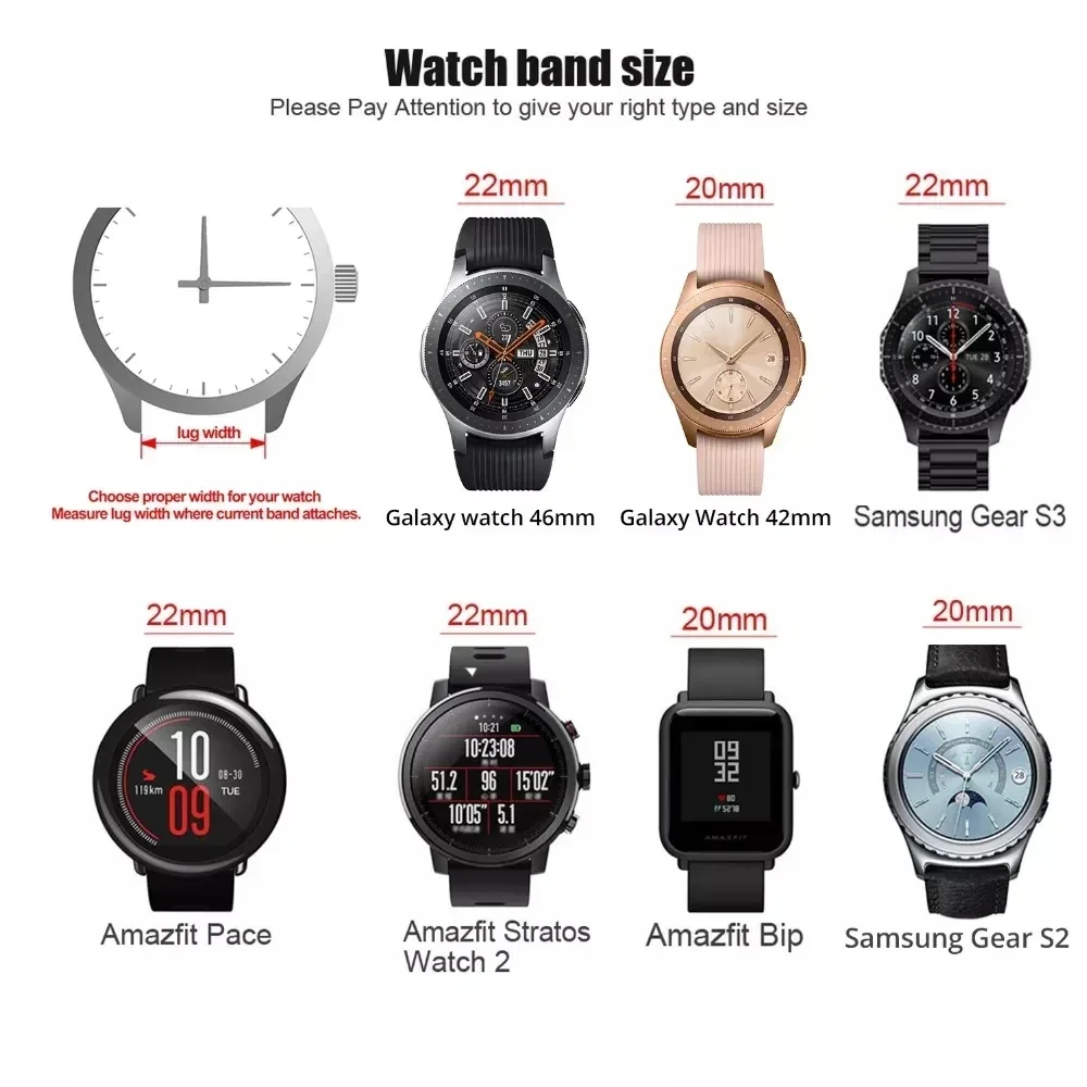 Stalen horlogeband 18 mm 20 mm 22 mm horlogeband Fitbit-band / roestvrij horloge metalen band Quick Release vervanging voor Samsung Fossi