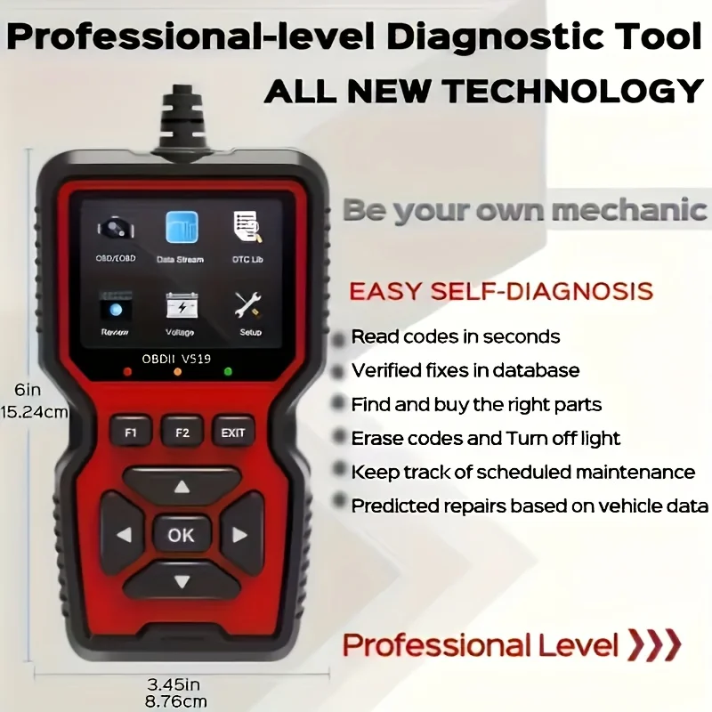 Geavanceerd OBD2-scannediagnostisch hulpmiddel |   Professionele motorkodelezer en reset |   Real-time data diagnostische leeshulpmiddel