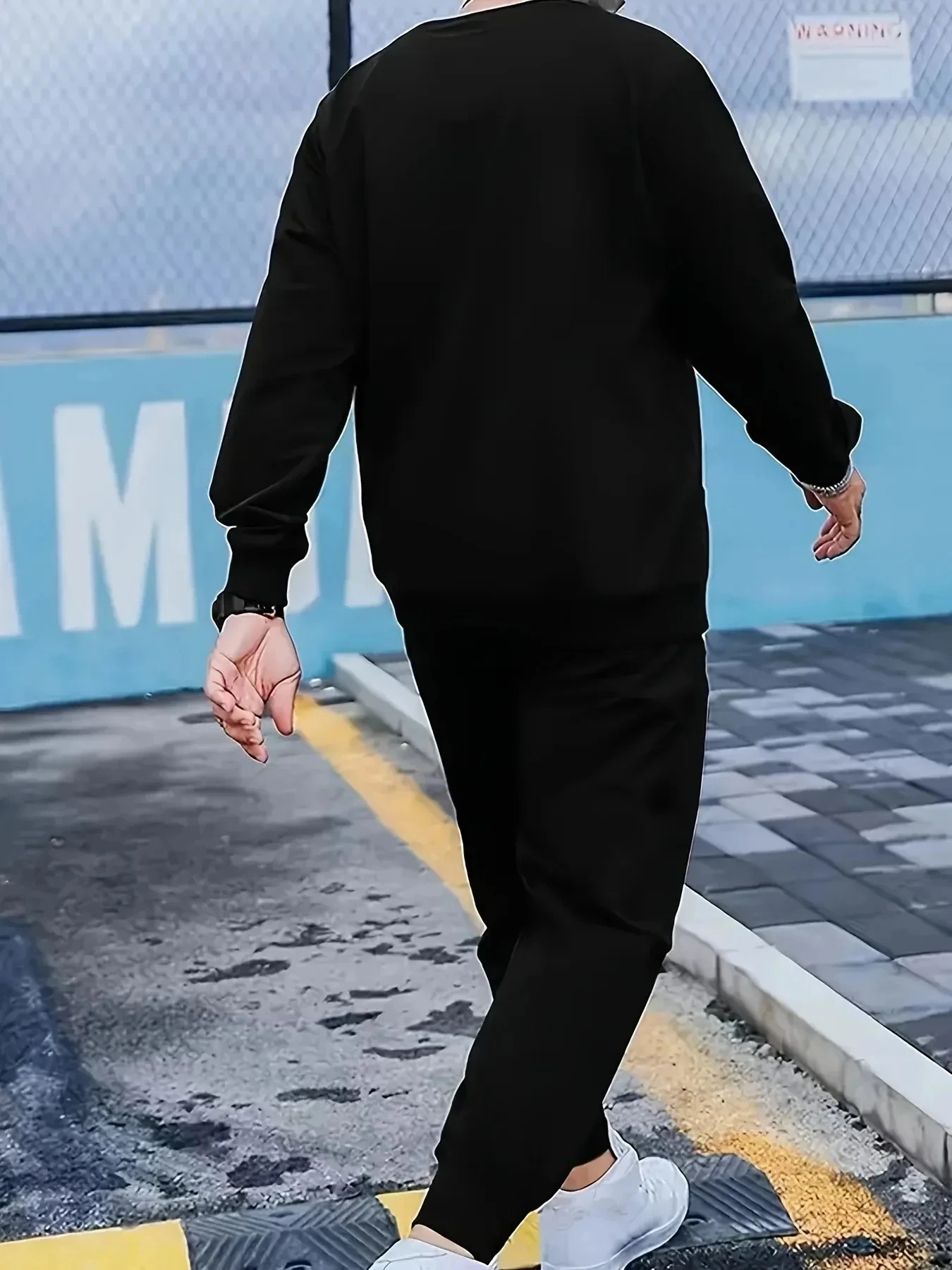 メンズ ファッション ブランド 衣類 スポーツウェア パリ 長袖 + スウェットパンツ 3D プリント シンプル デザイン カジュアル ジョギング 2 点セット