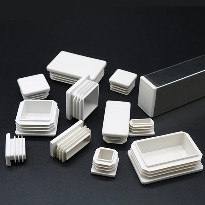 White Square Tube Pipe Plug Rectangle Plastic Blanking End Cap table Leg Feet  Inserts Plugs Dust Cover13x13mm-100x100mm