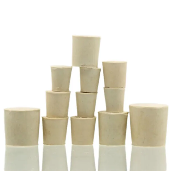 8mm-62mm 테이퍼 솔리드 고무 스토퍼 플러그 파이프 실험실 테스트 튜브 마개 씰 15 가지 크기 #000-#12, 2 개