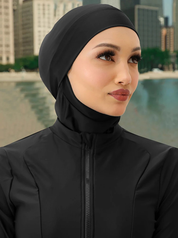 1PCS Burkini Femme Hijab Schwimmen Baden Hijab Frauen Sommer Strand Instant Turban Kappe