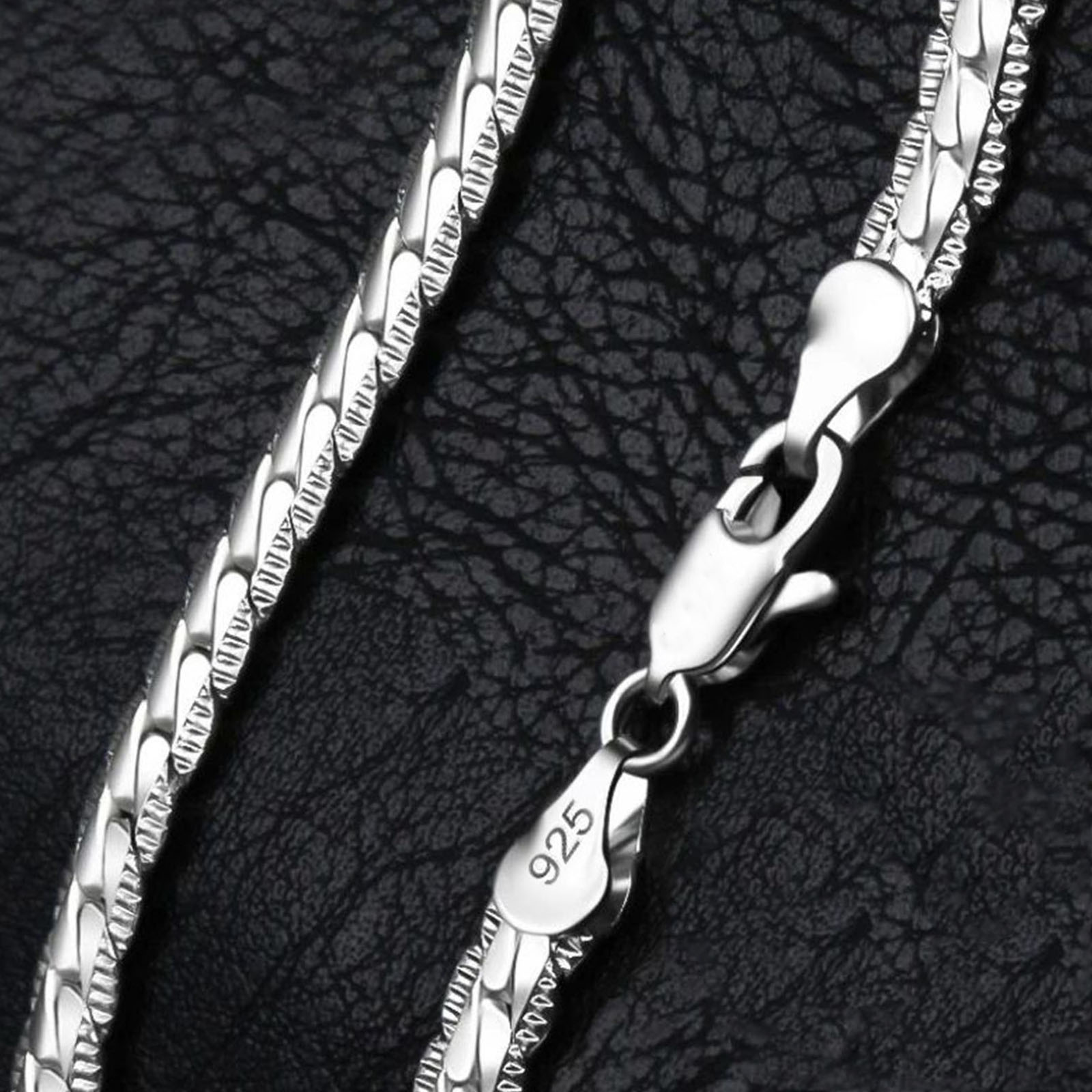 925 prata esterlina 8/16/18/20/22/24 Polegada 6mm corrente lateral colar pulseira para mulher moda masculina charme jóias de casamento