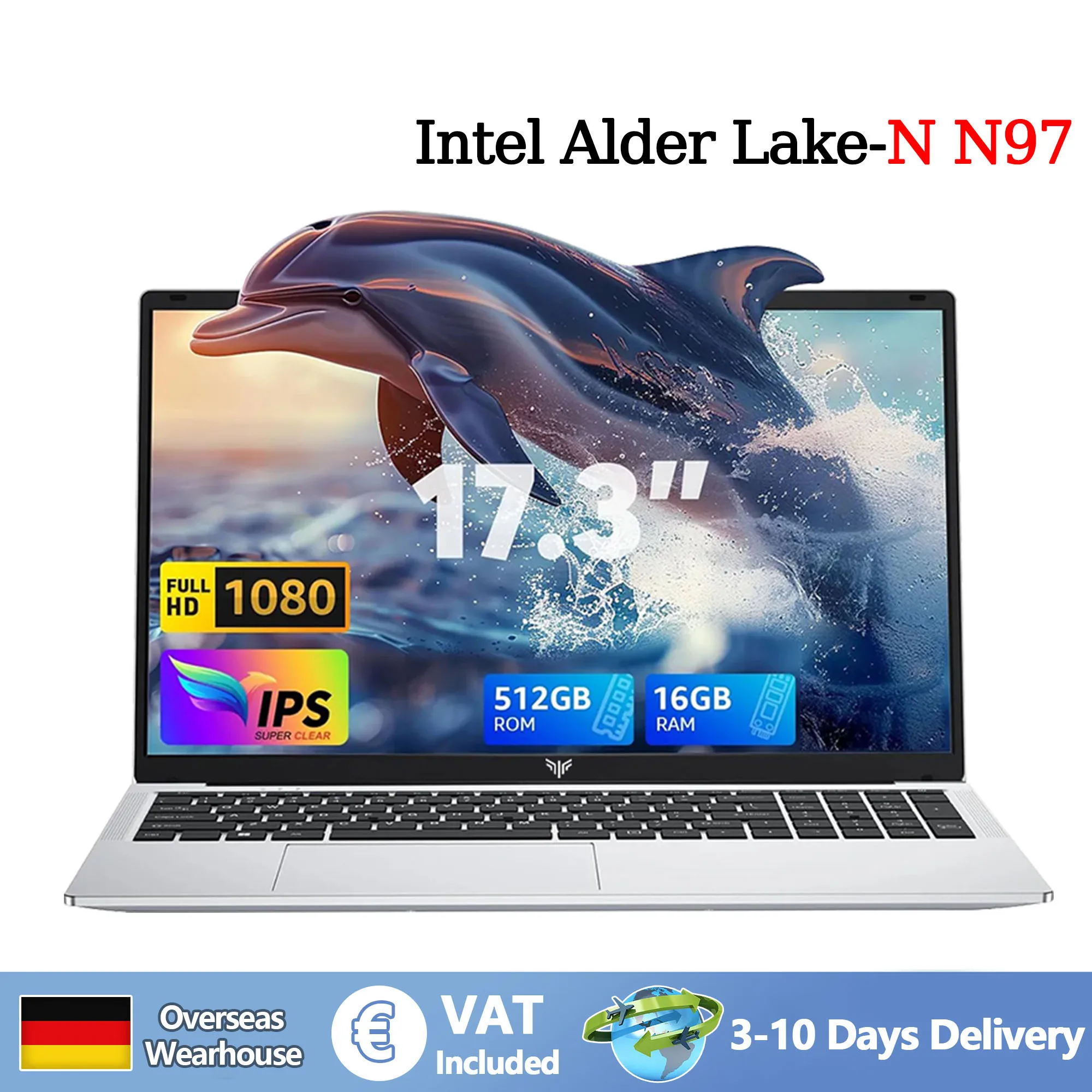 ACEMAGIC AX17 Laptop da 17,3 pollici Intel N97 16GB RAM 512GB SSD Windows 11 Pro Notebook Wifi 6 BT5.2 6000Mah Batteria