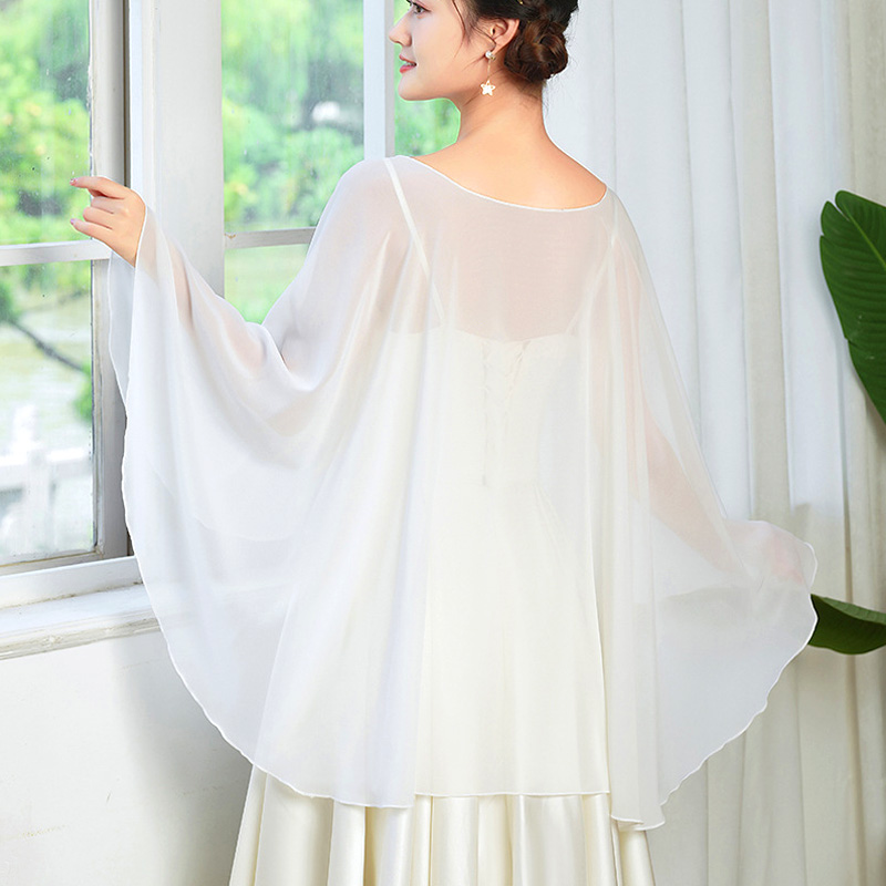 Mulheres senhoras chiffon capa xale noite capas de casamento encolher jaqueta de noiva envolve acessórios longo xale e envoltórios vestido cobrir