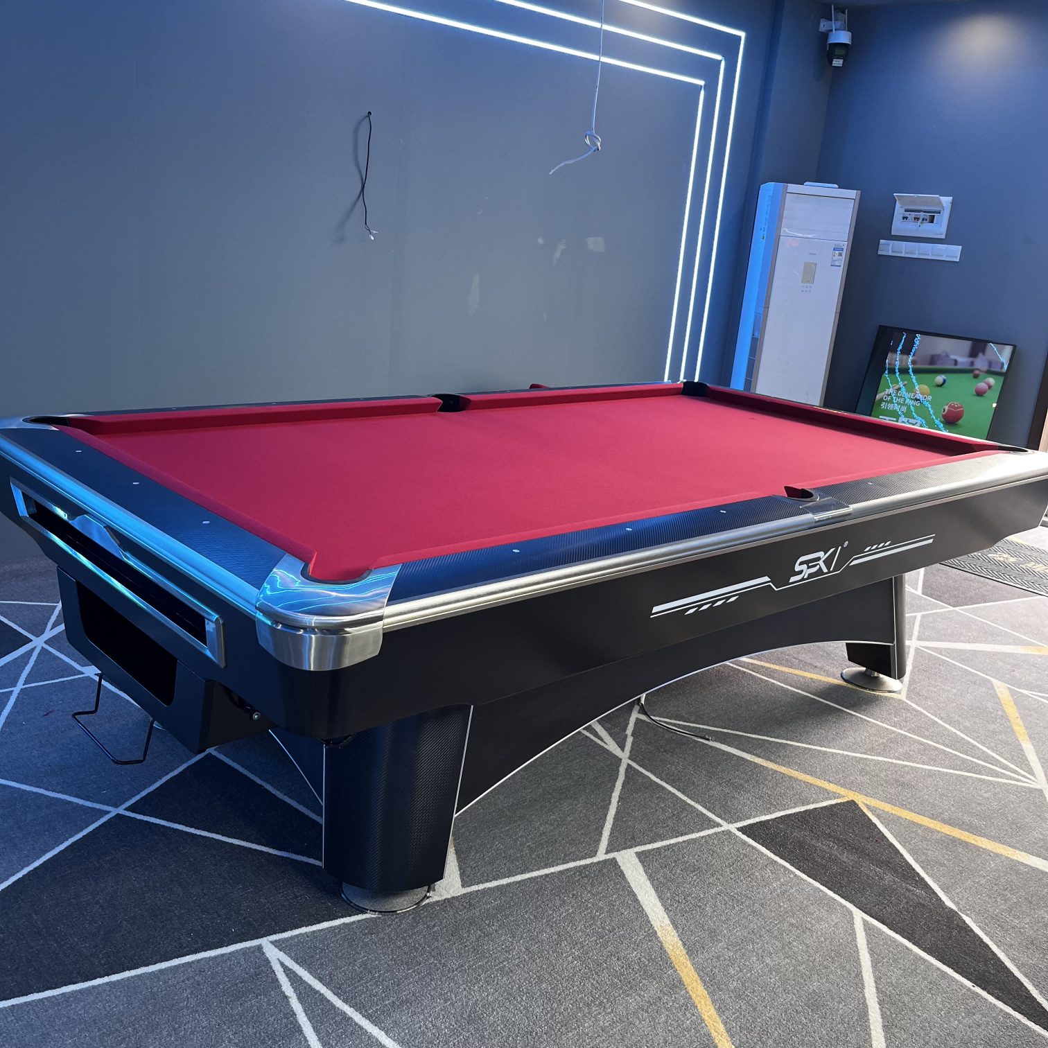 Professionele directe verkoop Amerikaanse biljart-pooltafel met leistenen kussens en leren zak voor biljartsport met negen ballen