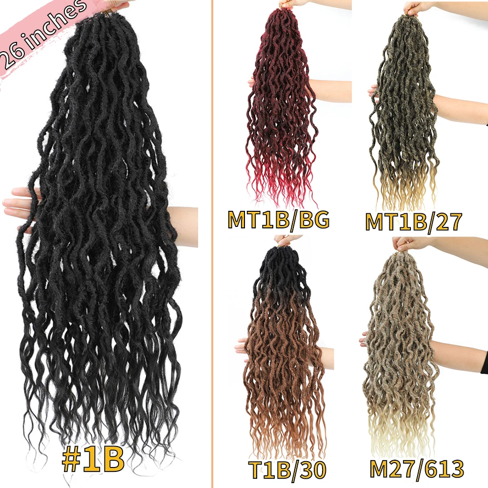 Mới Nữ Thần Locs Lượn Sóng Giả Locs Móc Tóc Với Rời Lượn Sóng Kết Thúc Trước Lượn Vòng Tổng Hợp Dây Bèo Phần Mở Rộng Dài Móng Gẩy Dày SOKI