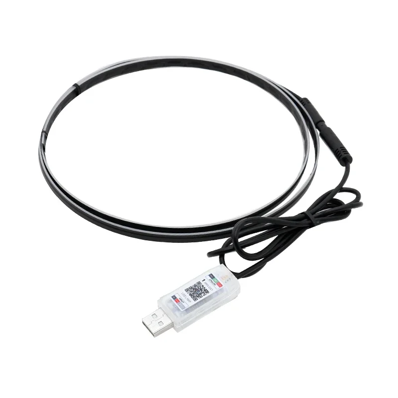Lámpara LED colorida para Interior de coche, aplicación oculta, Control remoto, atmósfera, USB, luz ambiental para coche, tiras acrílicas, luces para tablero RGB