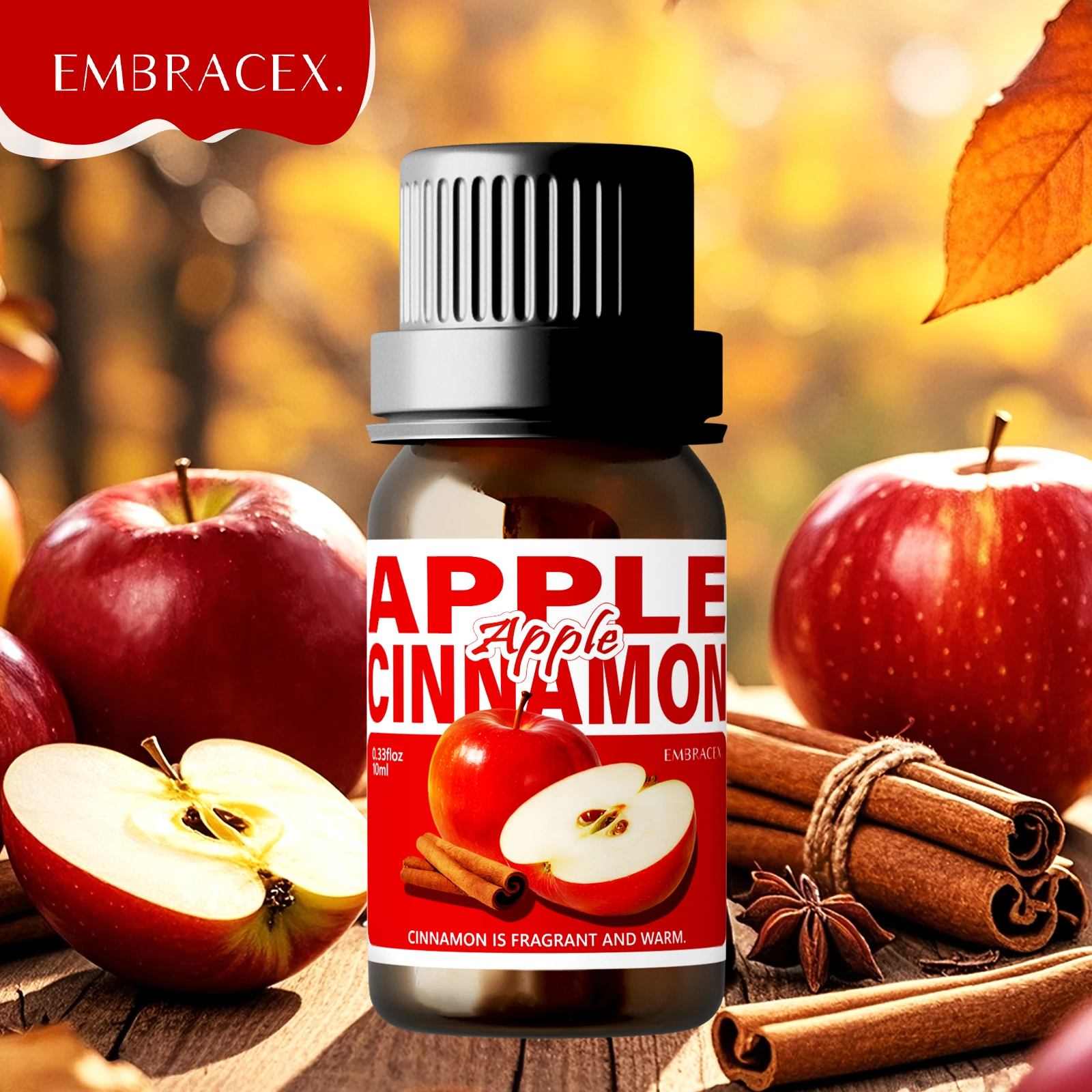 10 ml ätherisches Apfel-Zimt-Öl, Parfüm, Aromatherapie-Öle, süßer Duft, lustiges Geschenk für Frauen, alkoholfreie Hautpflege, Haarpflege