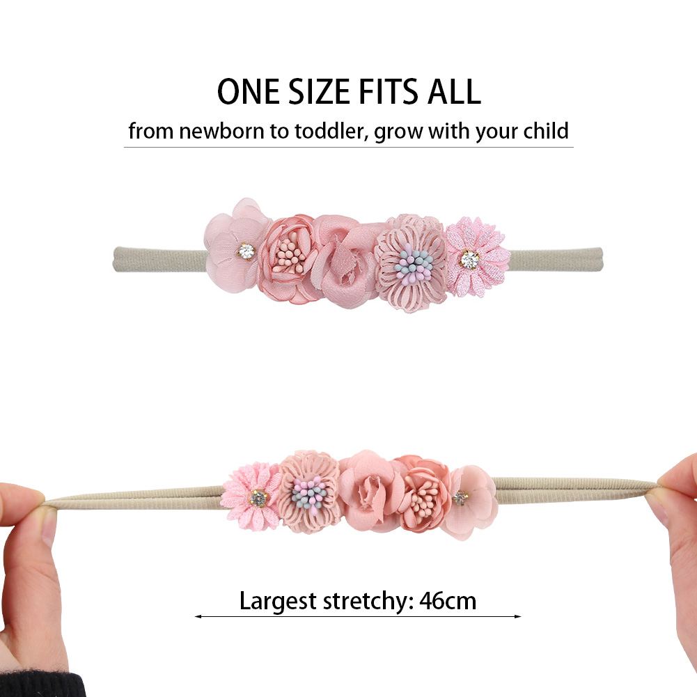 5 Cái/lốc Nhân Tạo Hoa Bé Đầu Bé Trai Sơ Sinh Bé Gái Giả Hoa Nylon Tóc Công Chúa Đính Kim Cương Giả Phụ Kiện Tóc