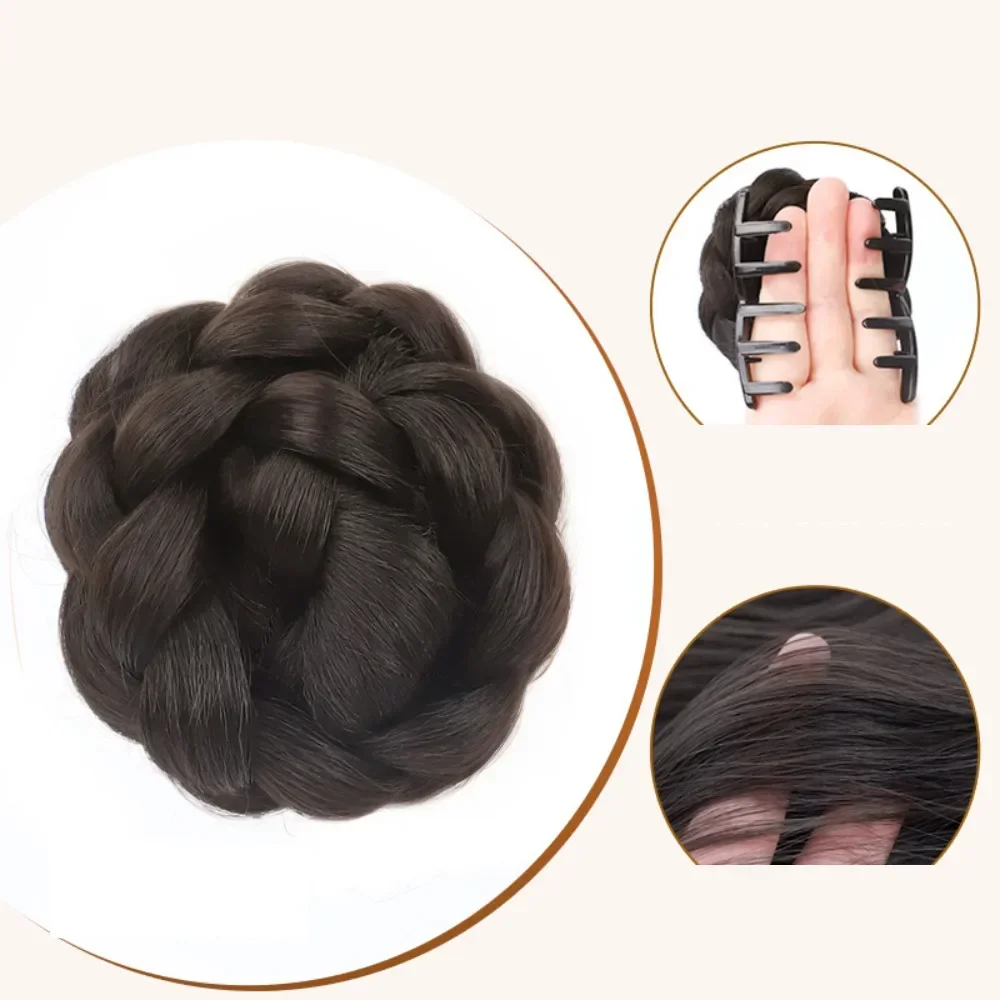 Synthetische elegante Prinzessin Blütenknospe Kugelkopf Perückenpaket Retro Mode Braut Perücke Haarknoten